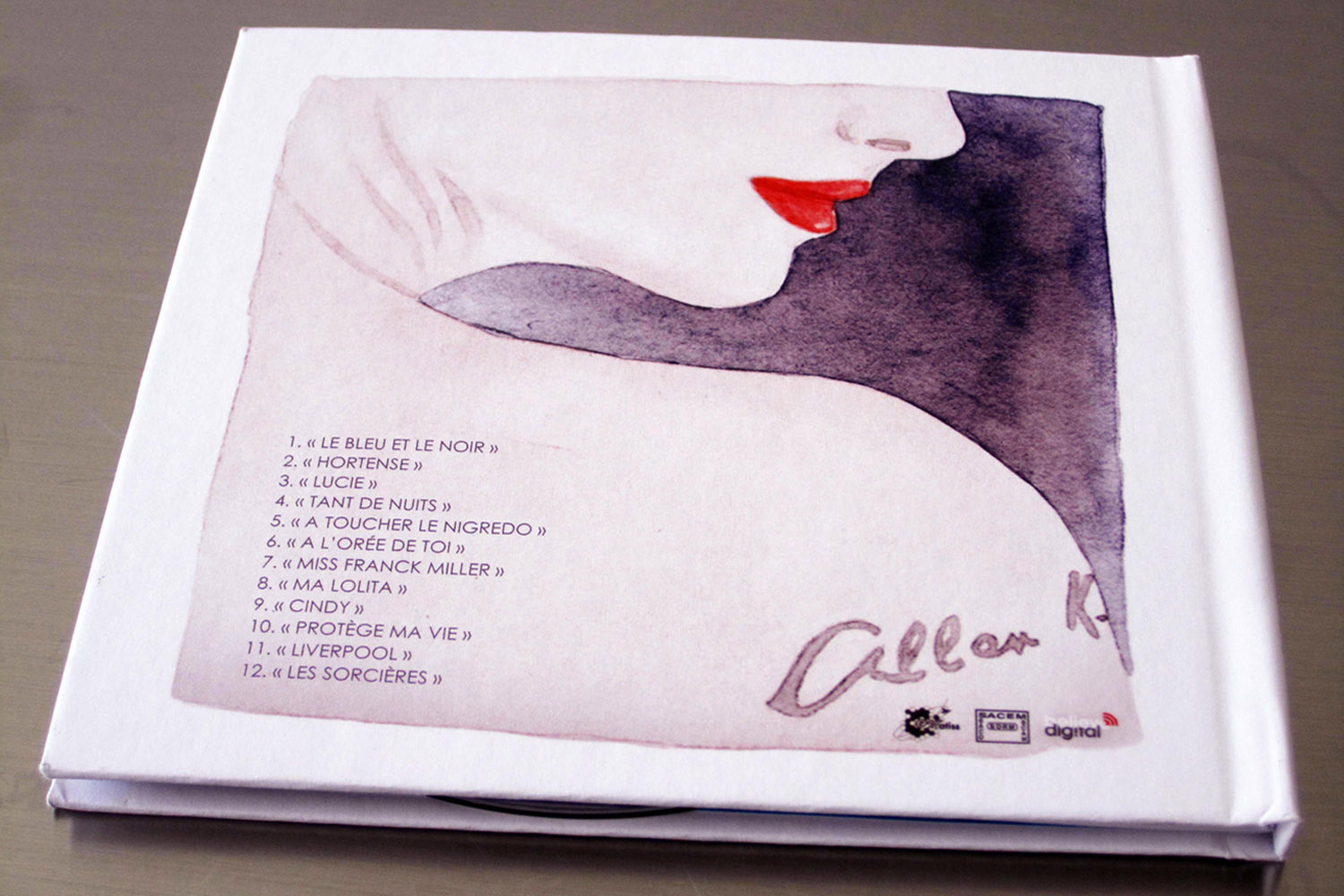 artwork digipack "Le bleu et le noir" by Allan K